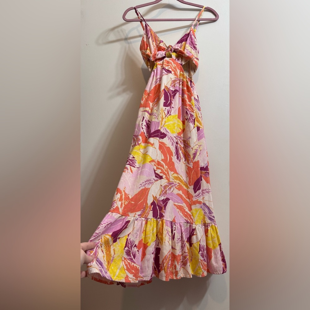 AQUA Linen Cut-Out Dress XS - Picture 9 of 16